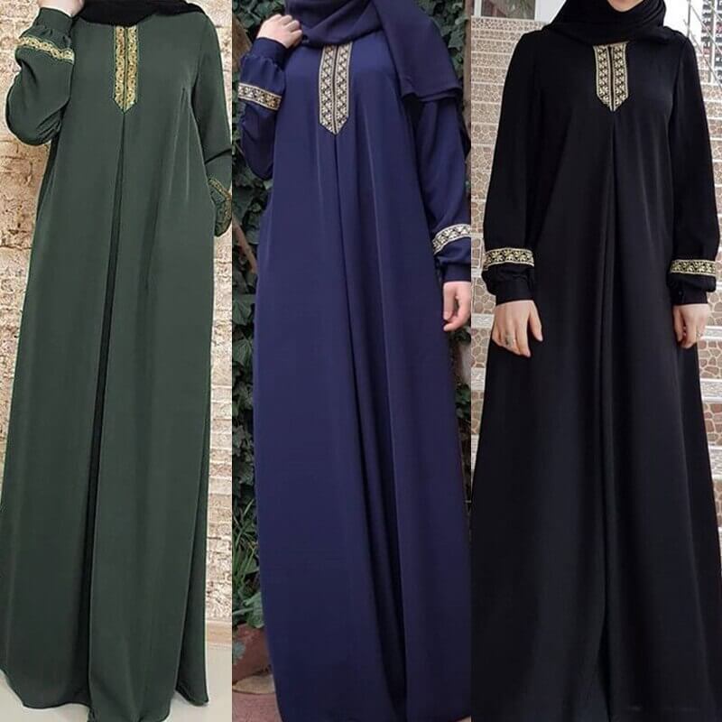 Nawal Abaya – Printed Plus Size Abaya Dress UK