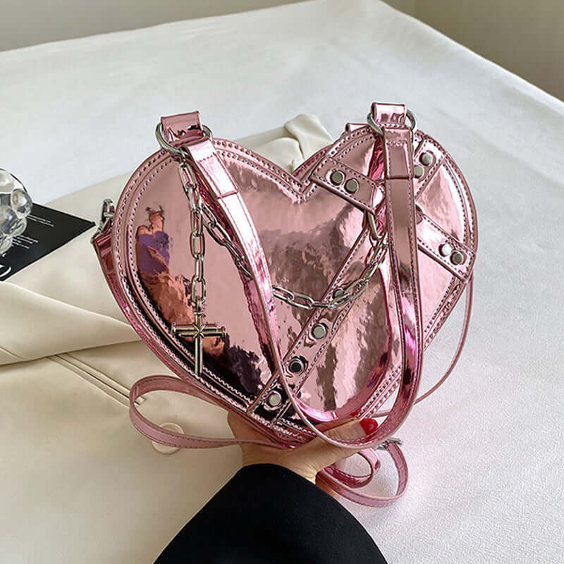 Women's Chain Heart-Shaped Shoulder Bag