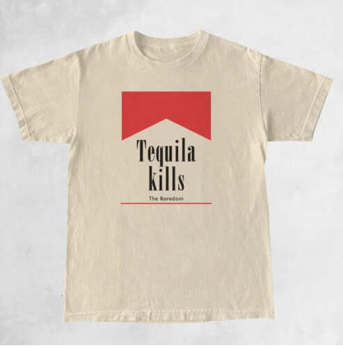 Tequila Retro Graphic T-Shirt UK | Youth Fashion T-Shirt Khaki4