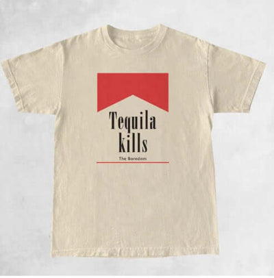 Tequila Retro Graphic T-Shirt UK | Youth Fashion T-Shirt Khaki4