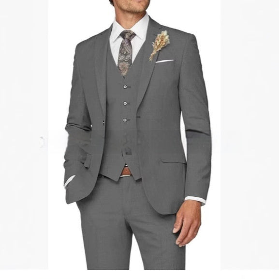 Men's Business Wear Three Piece Suit - Green