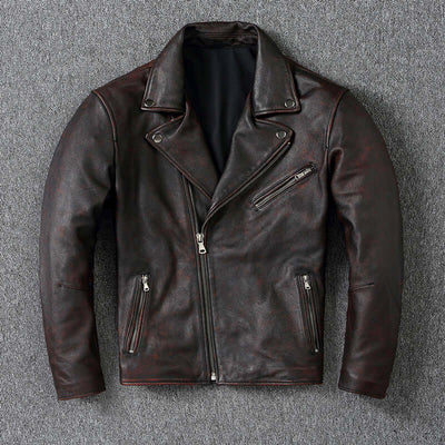 Bikers Leather Jacket for Men | Warmth & Style Red brown
