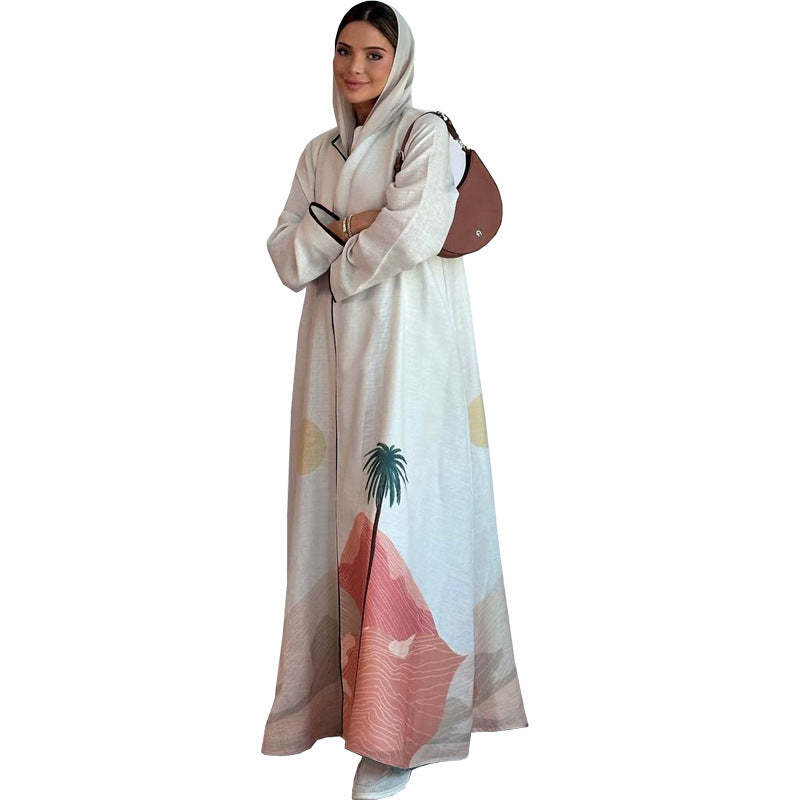 Printed Cardigan Abaya for Women