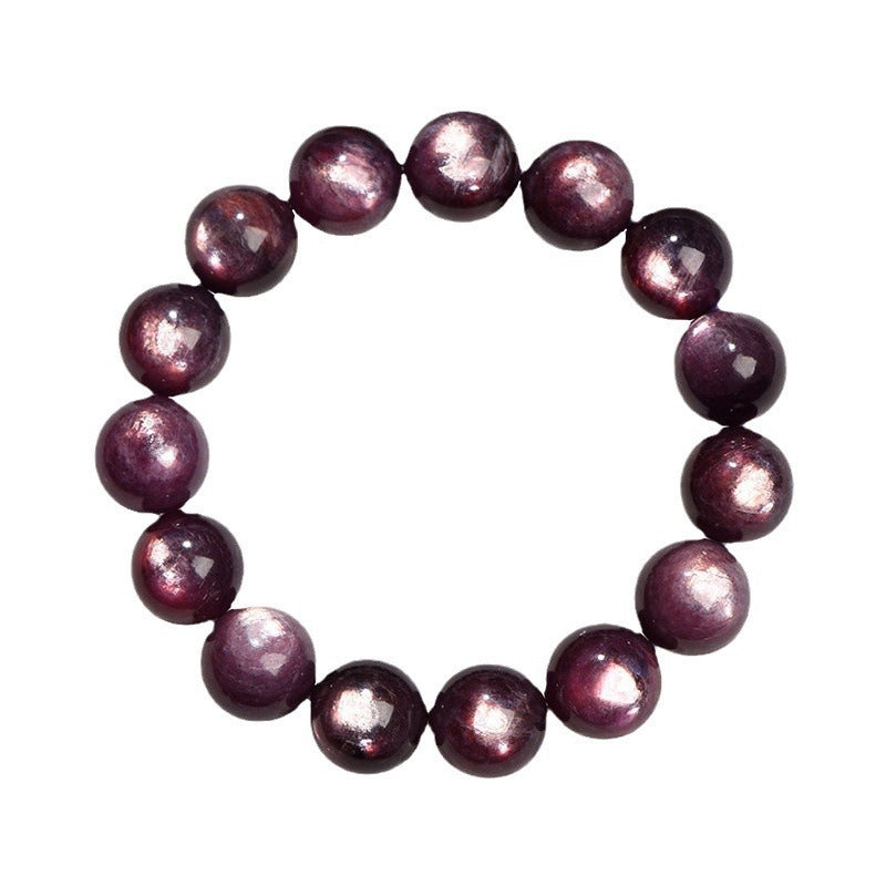 Crystal Natural Purple Lepidolite Round Beads Bracelet