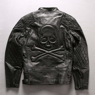 Men's First Layer Cowhide Leather Jacket Black