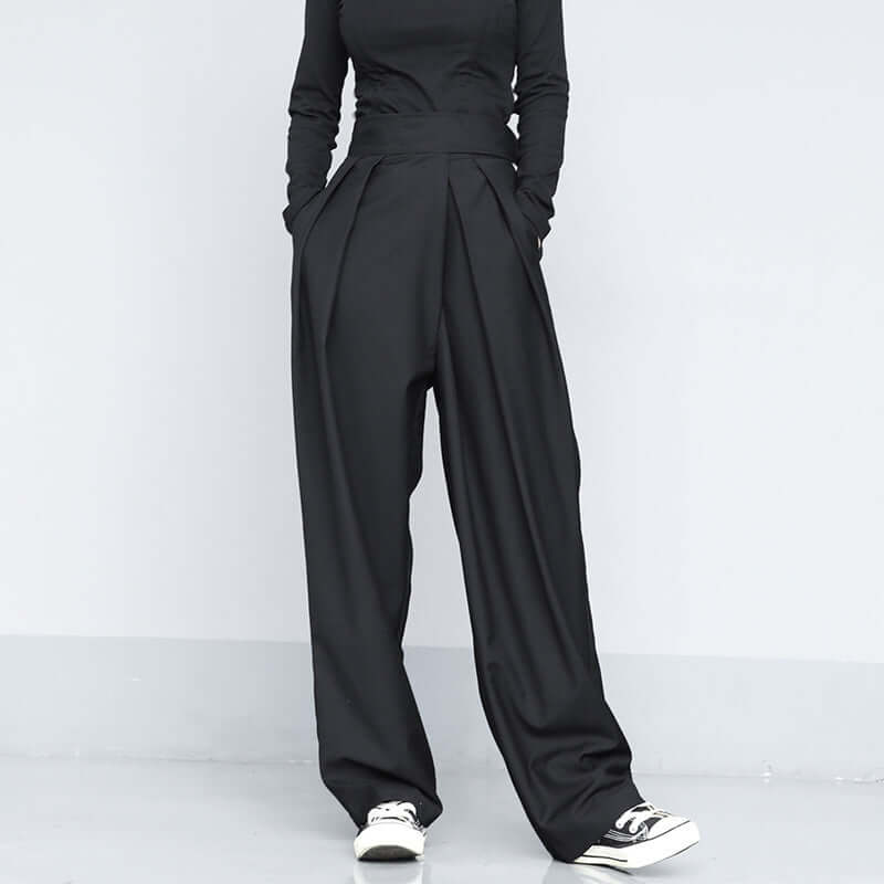 Draped Velcro trousers | Wide Leg Pants