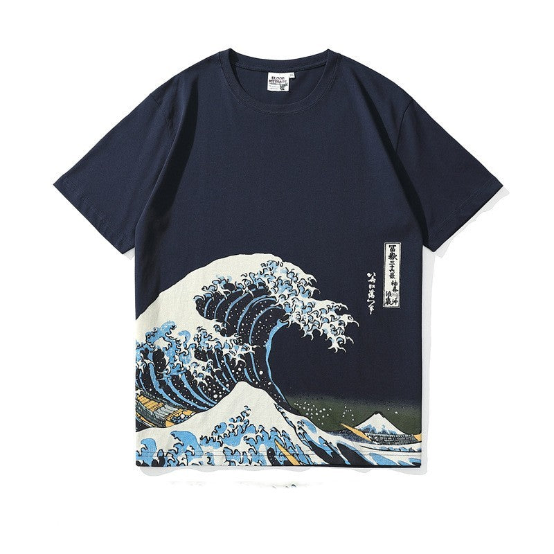 Cotton Printed T-shirt For Men And Women Blue