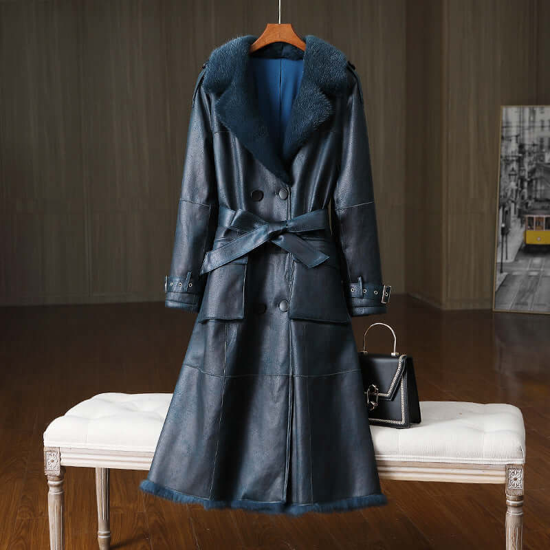 Rabbit Fur Women's Jacket UK | Warmth and Comfort Sapphire blue