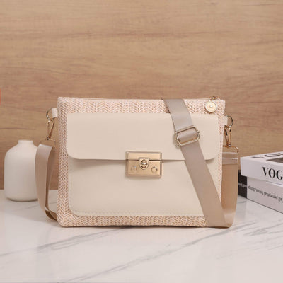 Straw Crossbody Shoulder Bag | Daily Matching Bag White 22X4X18