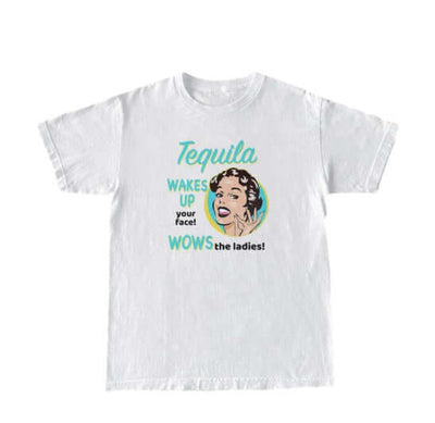 Tequila Retro Graphic T-Shirt UK | Youth Fashion T-Shirt White3