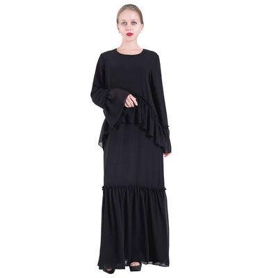 Zahra Pleated Abaya – Elegant Floral-Inspired Abaya