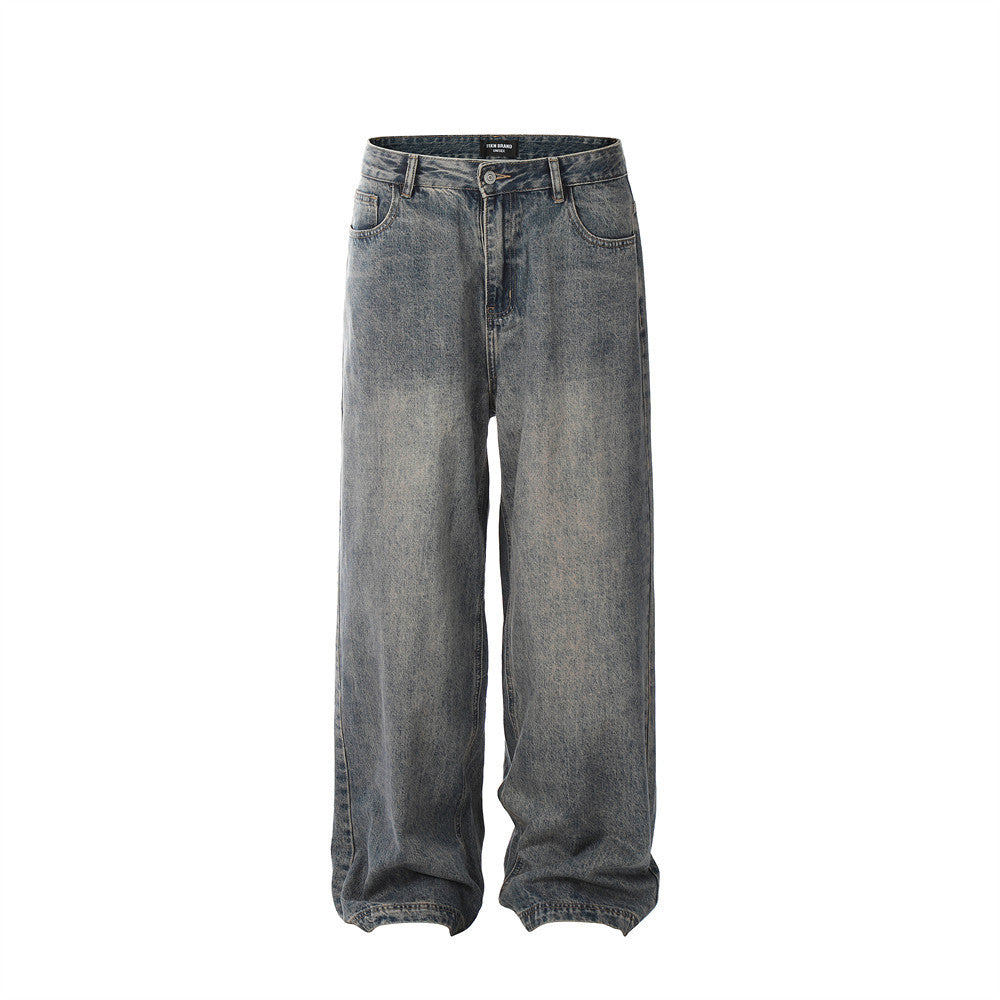 Faded Jeans for Men | Loose Fit Blue