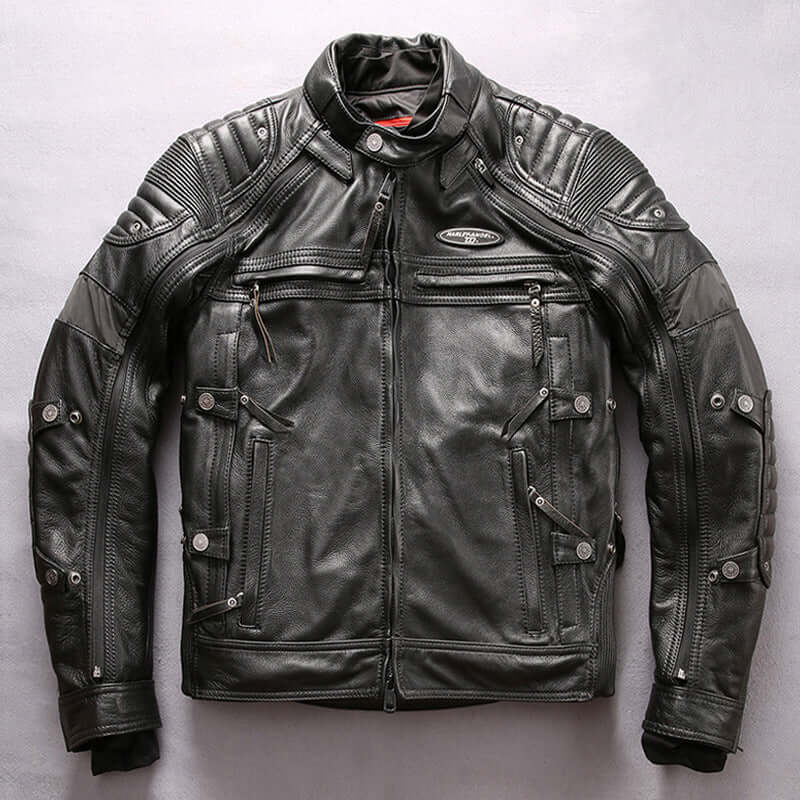 Men's Genuine Leather Slim Fit Motorcycle Jacket