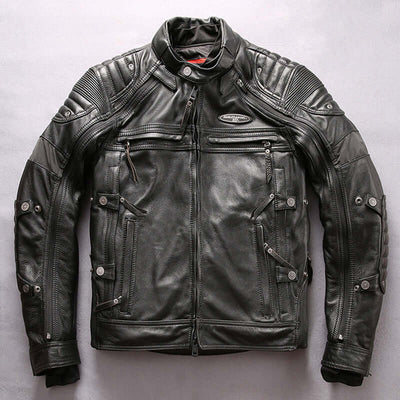 Men's Genuine Leather Slim Fit Motorcycle Jacket