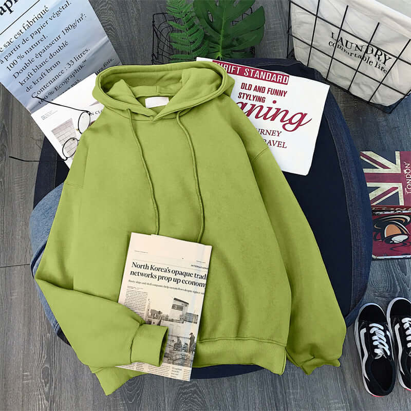 Women And Men's Solid Color Hoodie