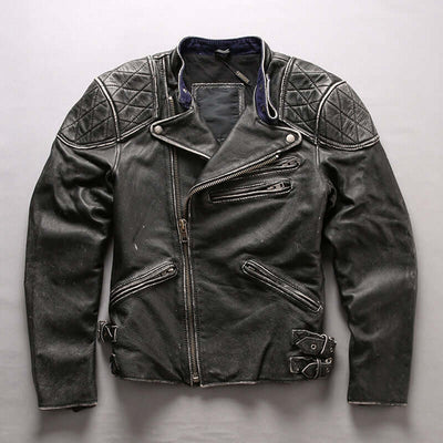 Men's First Layer Cowhide Leather Jacket