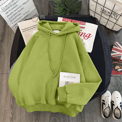 Women And Men's Solid Color Hoodie Fruit Green