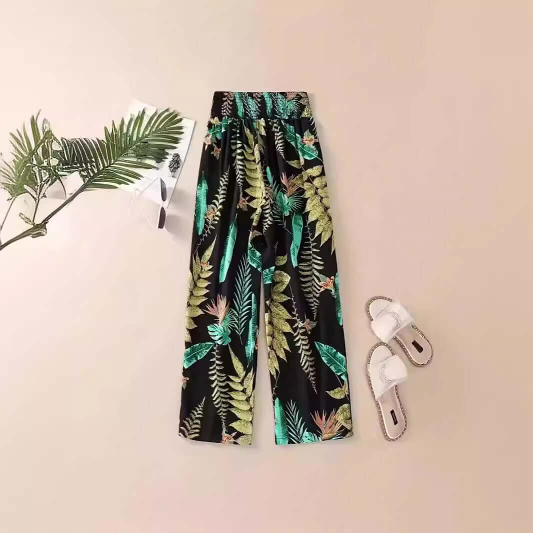 Women's Casual Flower Pants - Floral Straight