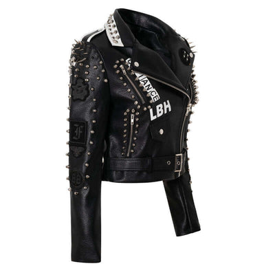 Punk Rock Graffiti Leather Jacket | Faux Leather Jacket UK