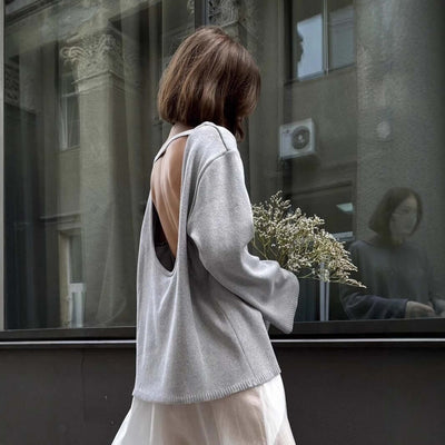 Women's Cotton Pullover | Simple Knit Top UK