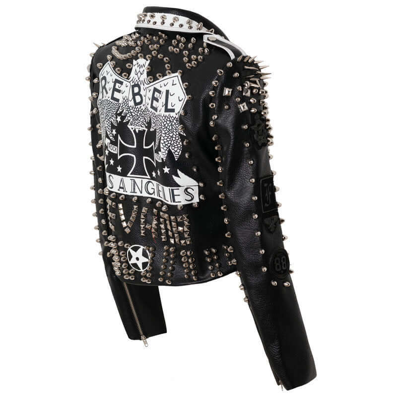 Punk Rock Graffiti Leather Jacket | Faux Leather Jacket UK