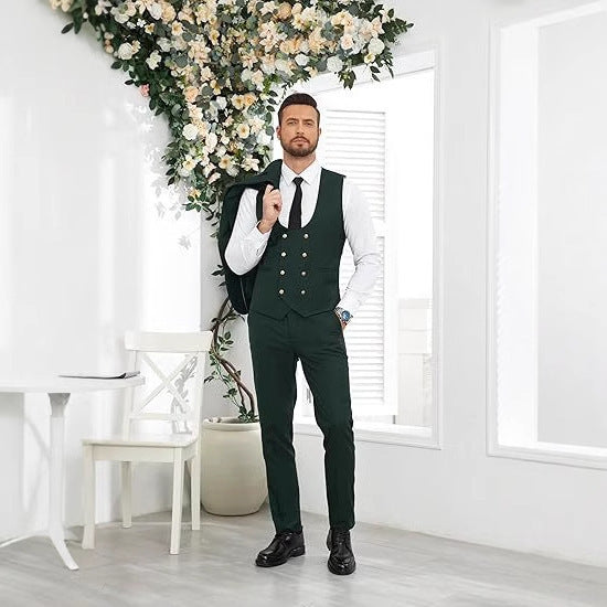 Men's Slim Fit Double-Breasted Suit