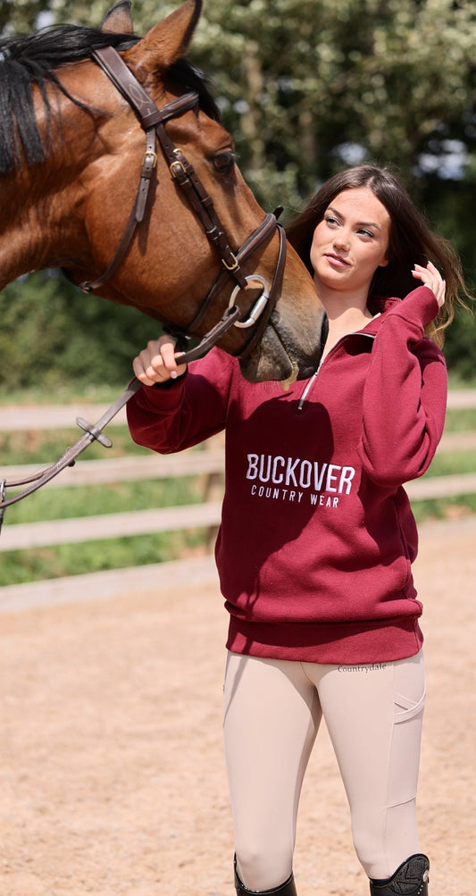 Burgundy Quarter zip with pockets
