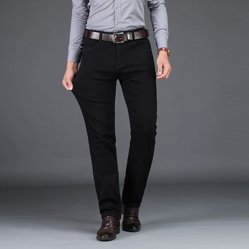 Men's Black Denim Straight Jeans