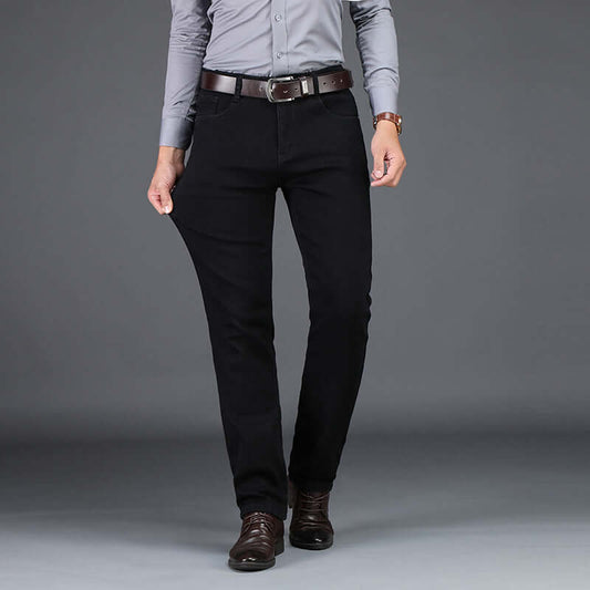 Men's Black Denim Straight Jeans