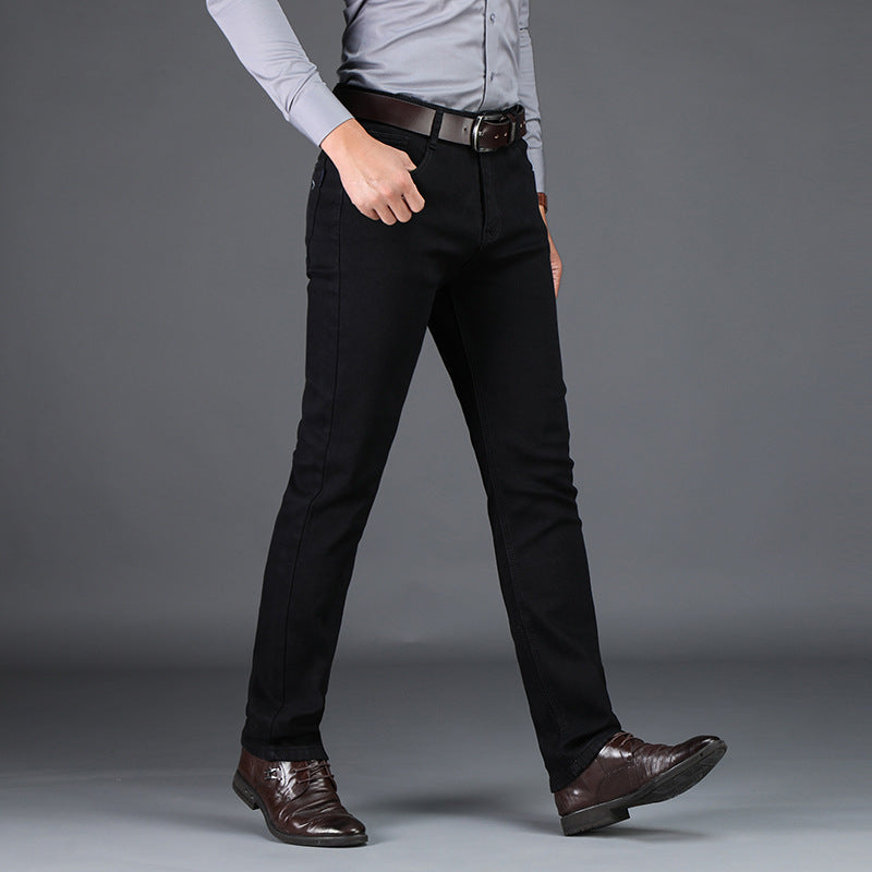 Men's Black Denim Straight Jeans