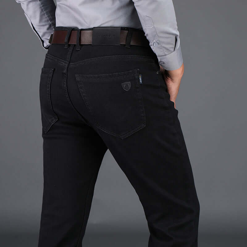 Men's Black Denim Straight Jeans