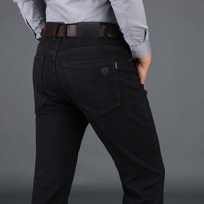 Men's Black Denim Straight Jeans