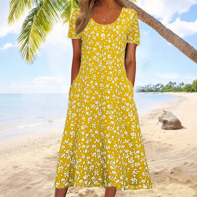 A-Line Floral Midi Dress for Women