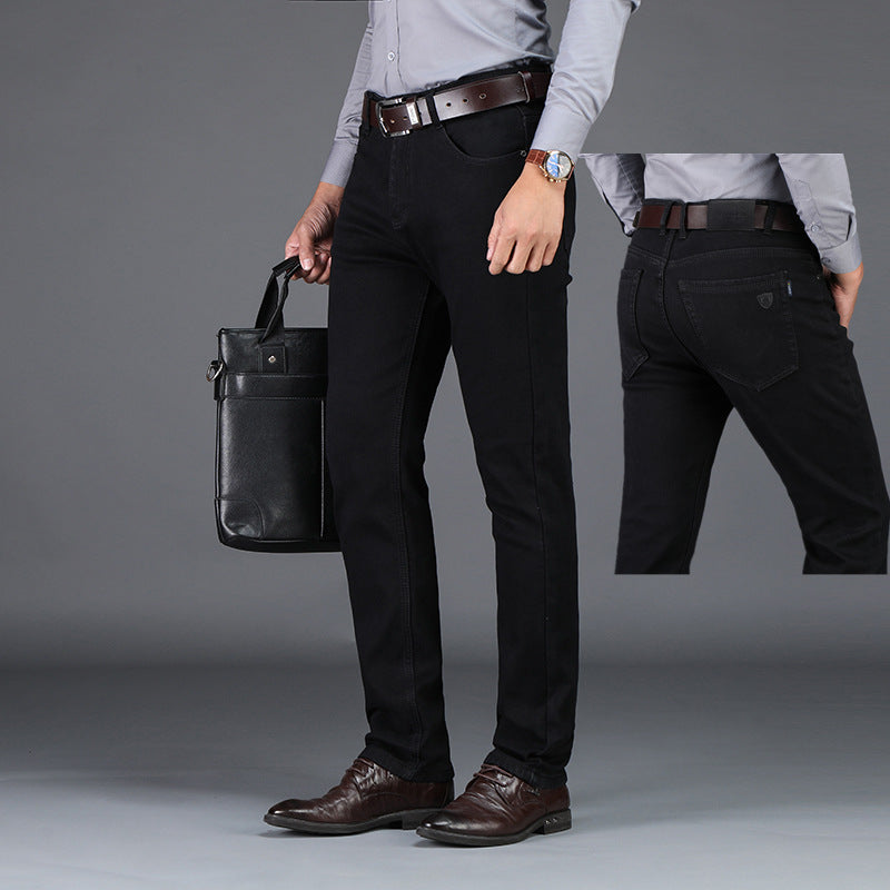 Men's Black Denim Straight Jeans