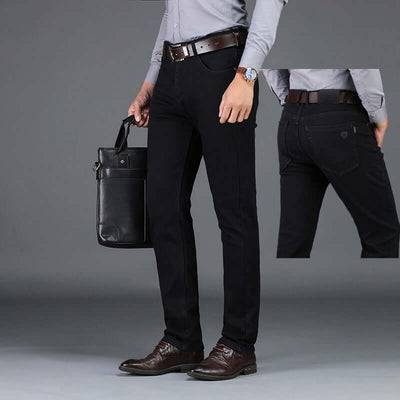 Men's Black Denim Straight Jeans 6208H Black