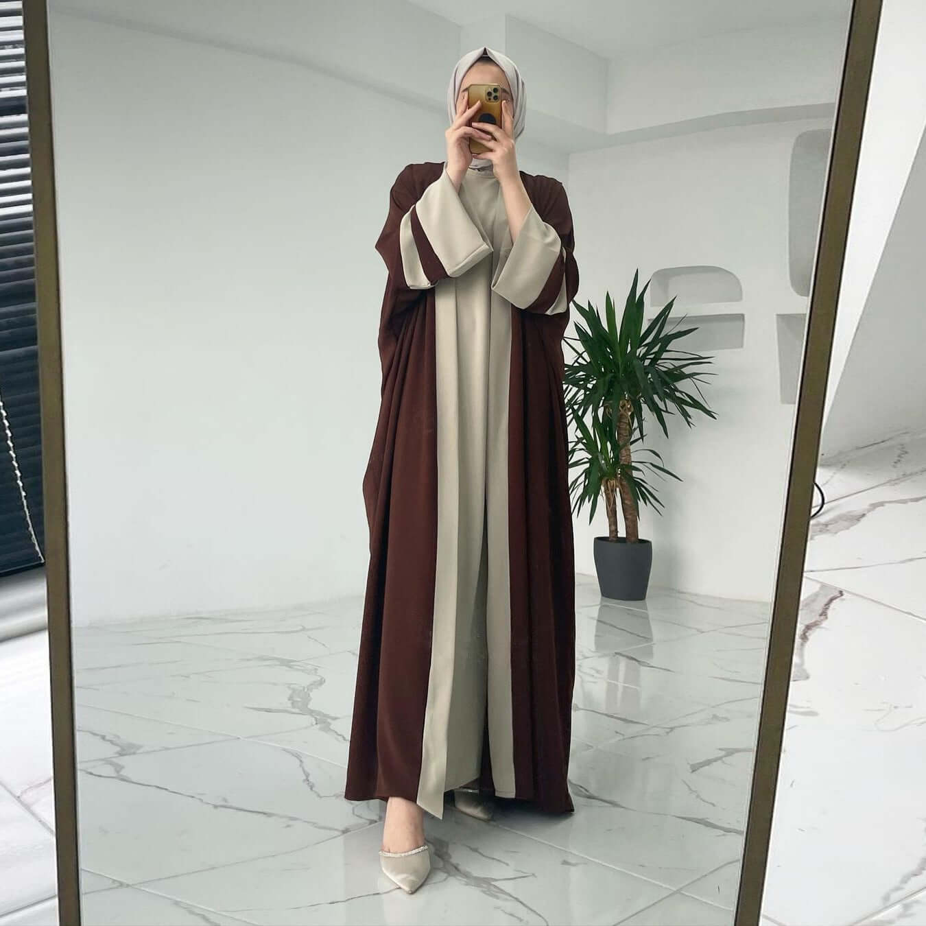 Wadah Abaya Two-Tone Elegance UK | Two Piece Abaya