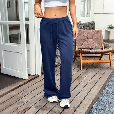 Drawstring Trousers For Women | Mid Waste Dark Blue