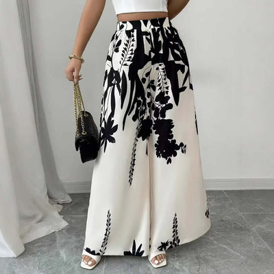 Printed Lace-up Women's Casual Pants