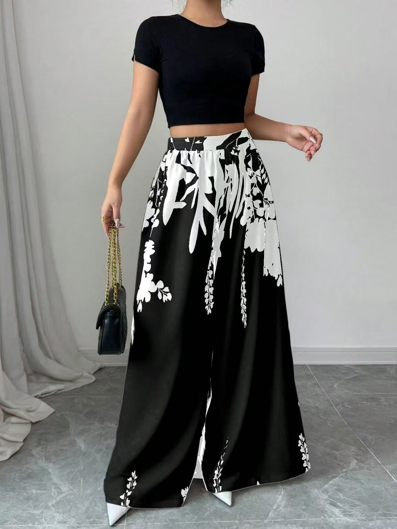 Printed Lace-up Women's Casual Pants
