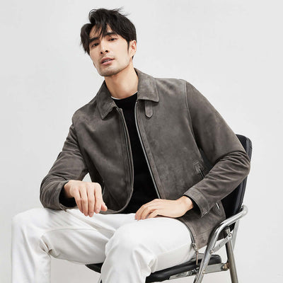 Men's Lambskin Suede Biker's Jacket