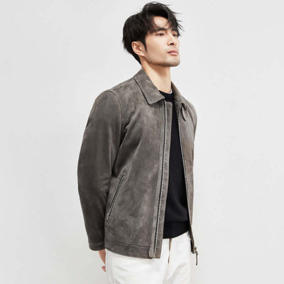 Men's Lambskin Suede Biker's Jacket