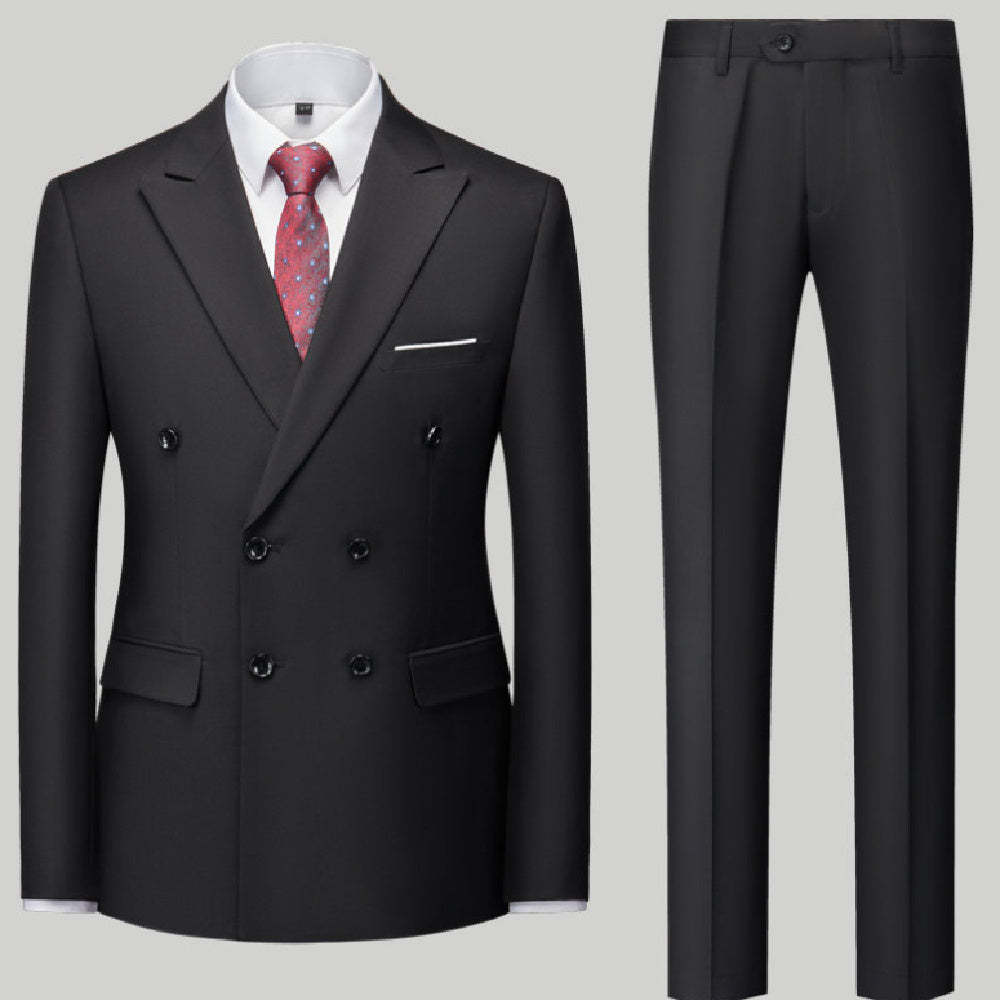 Men's Casual Solid Color Two-Piece Suit