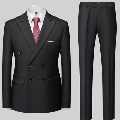 Men's Casual Solid Color Two-Piece Suit