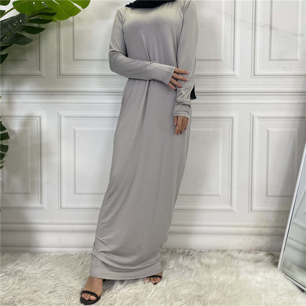 Riwa Cardigan Abaya – Everyday Modest Wear UK Grey Dress
