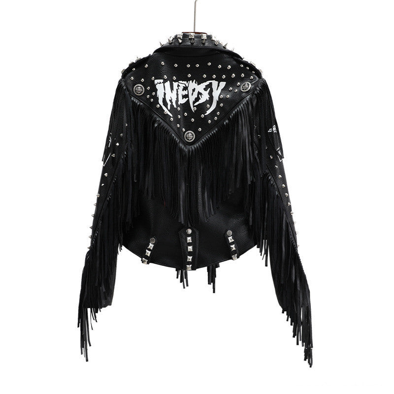 Leather Jacket - Slim Fit Street Hipster Biker