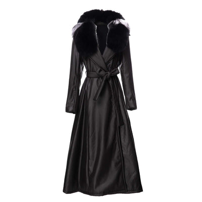 Quilted Coat Women Detachable Fur Collar UK