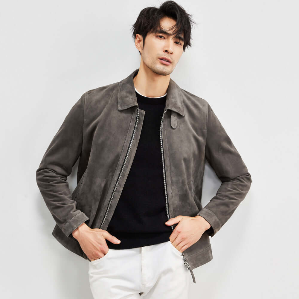 Men's Lambskin Suede Biker's Jacket