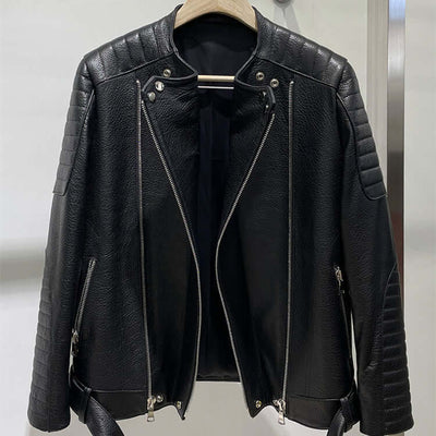 Men's Leather Jacket Sheep Bubble