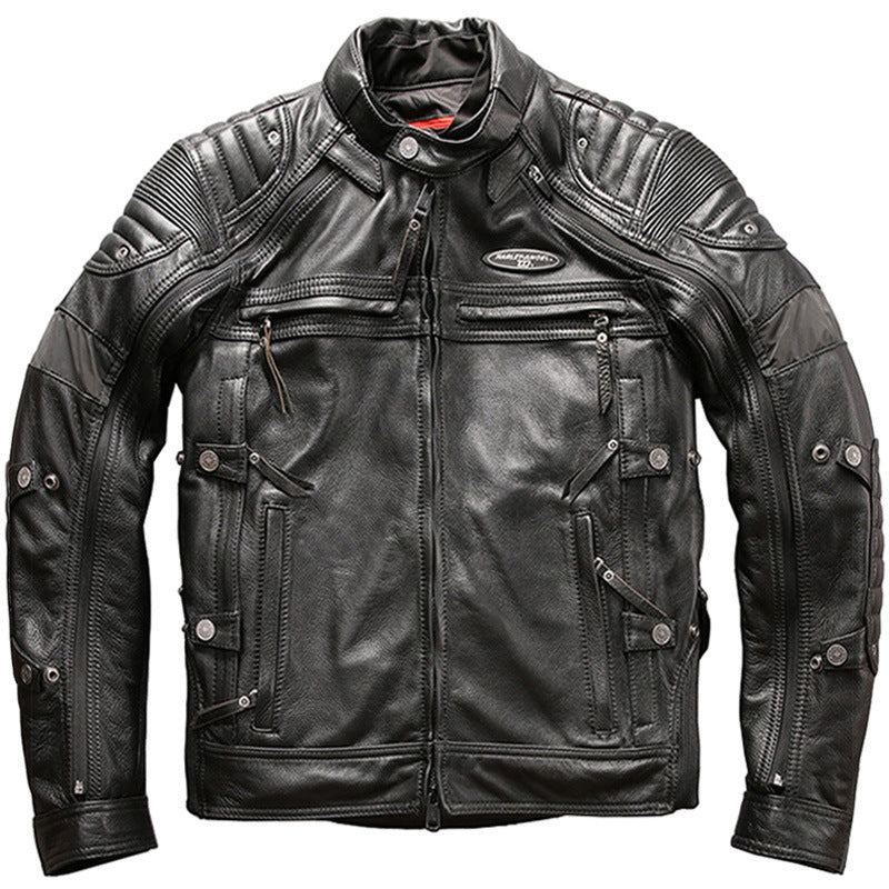 Men's Genuine Leather Slim Fit Motorcycle Jacket
