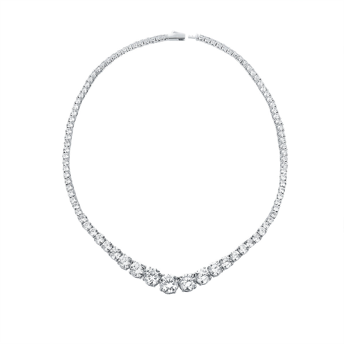 Diamond Necklace For Women - Moissanite 925 Sterling Silver Single Row